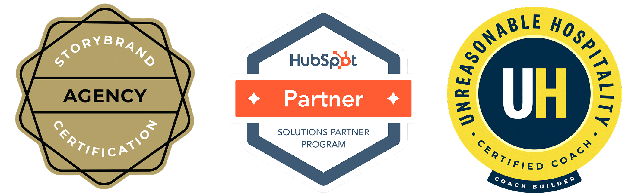StoryBrand Agency, HubSpot Solutions Partner, Unreasonable Hospitality Certified